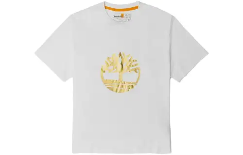 Timberland T Shirts Women's White Crew Neck Moderate Straight Fit
