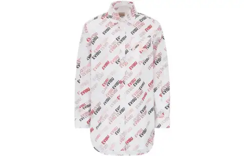 EVISU Shirts Women's White Pointed Collar Moderate Shirt