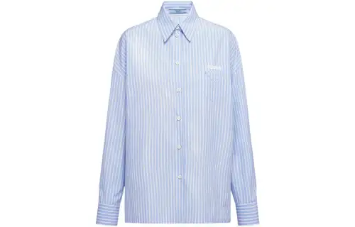 PRADA Shirts Women's Blue Lapel Moderate