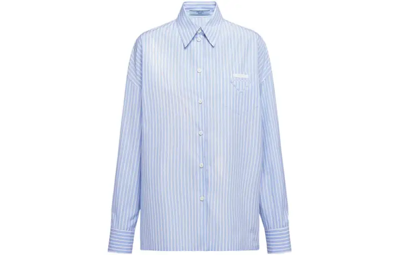 PRADA Shirts Women's Blue Lapel Moderate