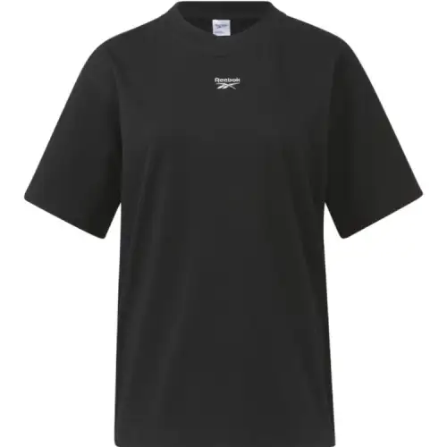 Reebok T Shirts Women's Black Crew Neck Moderate Straight Fit
