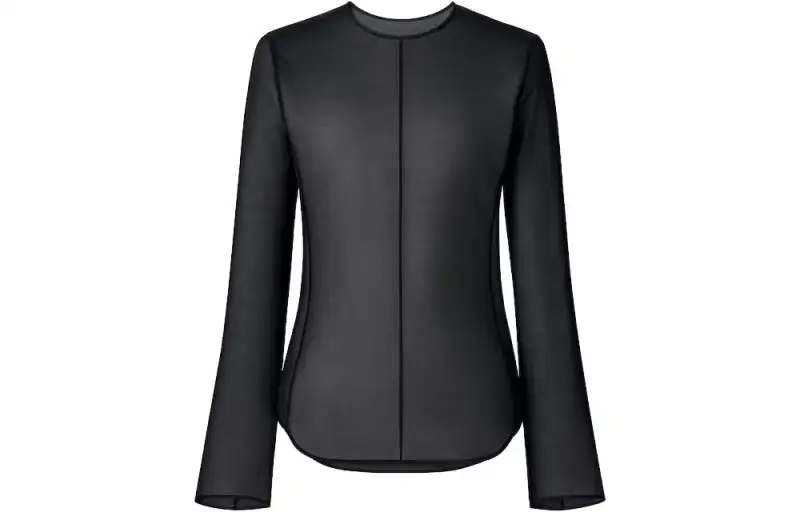 UNIQLO X MAME KUROGOUCHI UNIQLO X Mame Kurogouchi T Shirts Women's Black Crew Neck Moderate Straight Fit