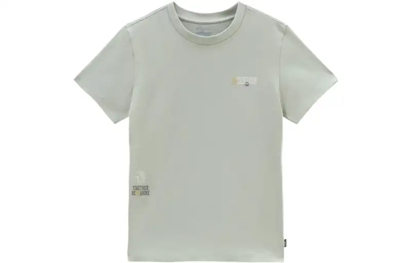 Vans T Shirts Women's Green Crew Neck Moderate Straight Fit