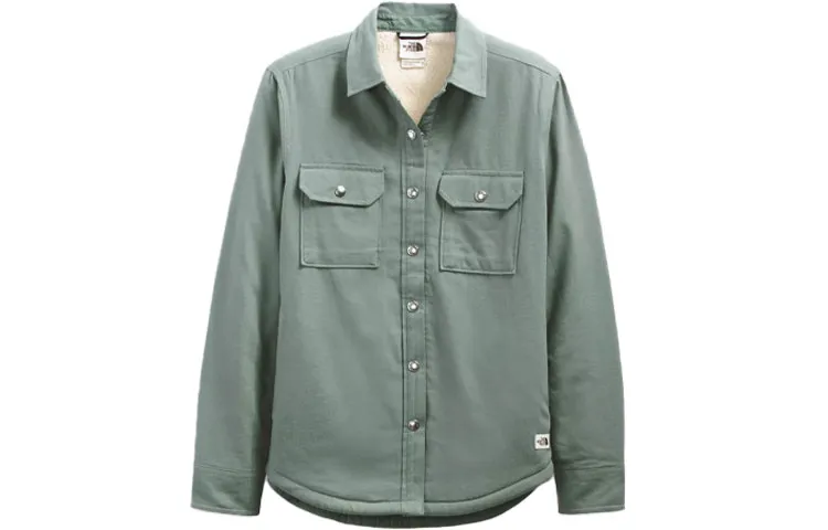 THE NORTH FACE Shirts Women's Green Square Collar Thickened And Fleece-Lined Other