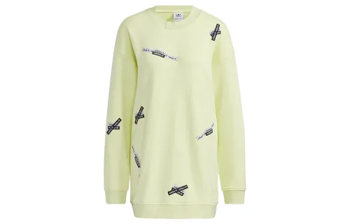 Adidas Originals Sweatshirts Women's Yellow Crew Neck Moderate Regular