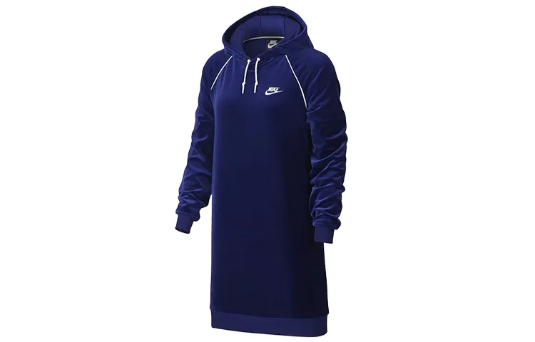 Nike Sweatshirts Women's Blue Hooded (Non-detachable) Moderate Straight Fit