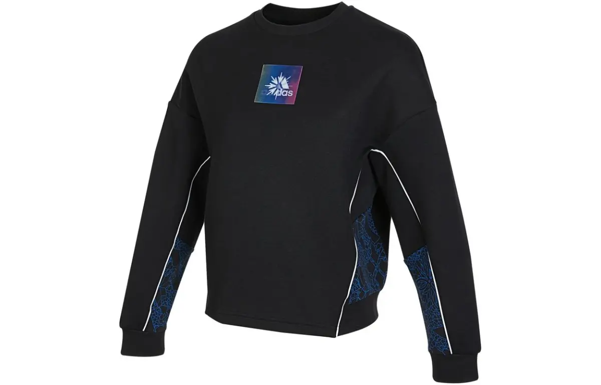 Adidas Sweatshirts Women's Black Crew Neck Moderate Regular