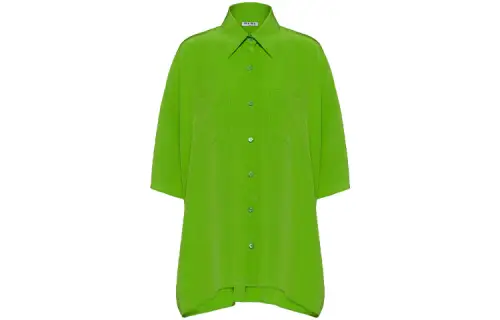 MIU MIU Shirts Women's Apple Green Color Lapel Moderate Other