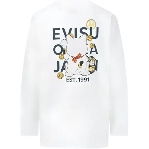 EVISU T Shirts Women's White Crew Neck Moderate Straight Fit