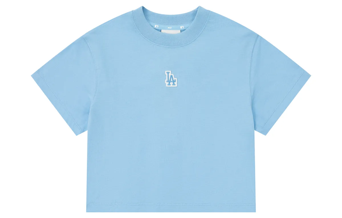MLB Los Angeles Dodgers T-Shirts Women's Light Blue Crew Neck Moderate
