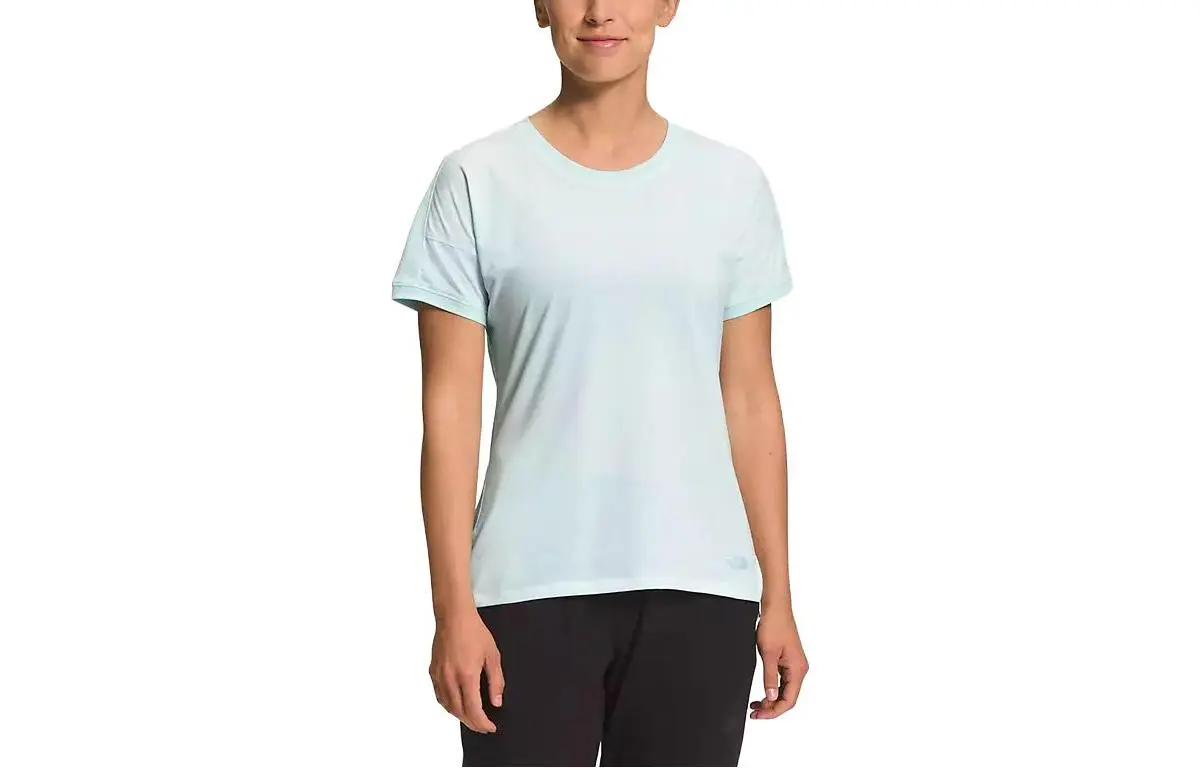 THE NORTH FACE T-Shirts Women's Light Blue Crew Neck Moderate Straight Fit