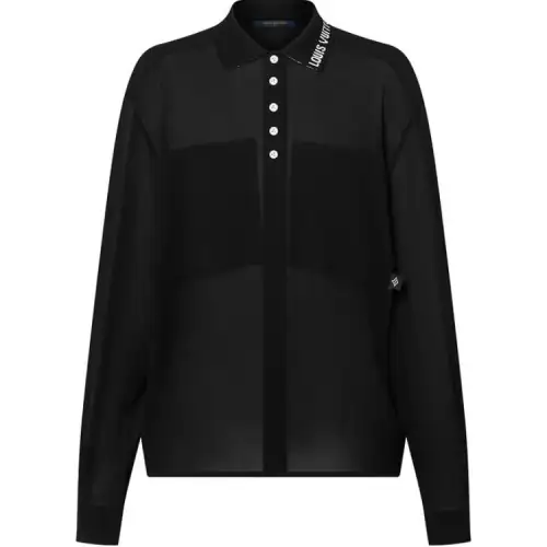 LOUIS VUITTON 1AFSCU Ribbed Collar Blouse