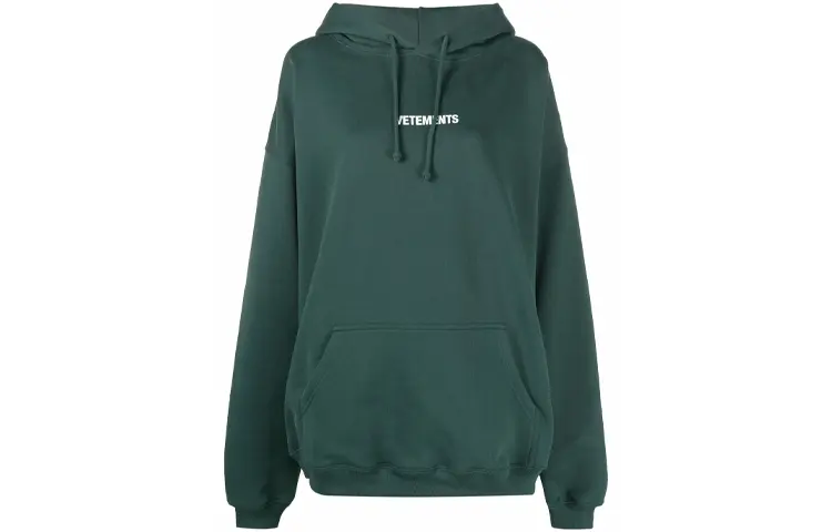 Vetements Sweatshirts Women's Green Hooded Moderate Regular