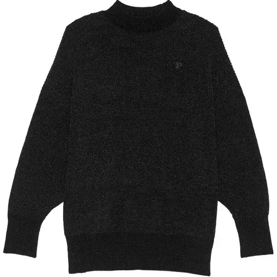 Victoria's Secret PINK Chenille Crewneck Pullover/Pure Black Sweater Women's Pure Black