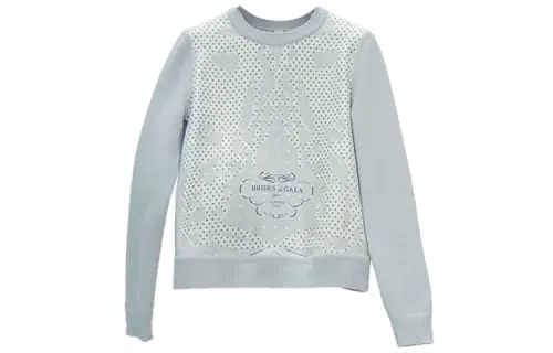 HERMES Sweatshirts Women's Blue Crew Neck Moderate Regular