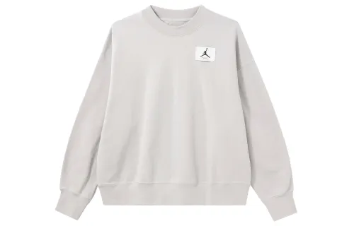 Jordan Sweatshirts Women's Light Iron Ore Gray Crew Neck Thickened Regular