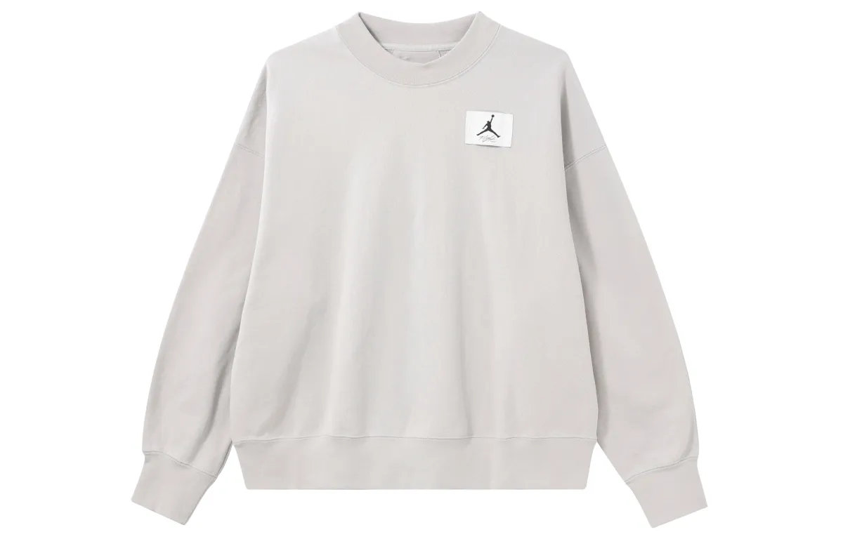 Jordan Sweatshirts Women's Light Iron Ore Gray Crew Neck Thickened Regular