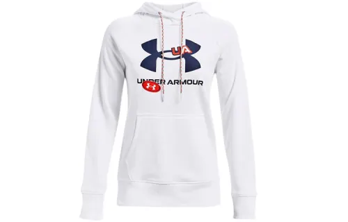 Under Armour Rival Sweatshirts Women's White Hooded Moderate Regular