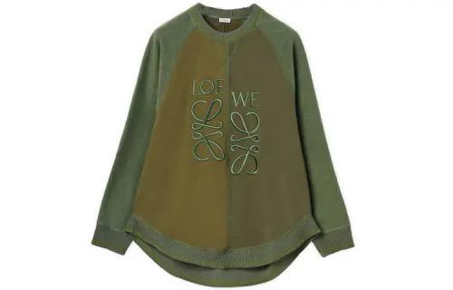LOEWE Sweatshirts Women's Dark Green Crew Neck Moderate Regular