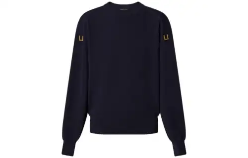 LOUIS VUITTON D Ring Detail Cashmere Jumper Sweater Women's Marine Blue