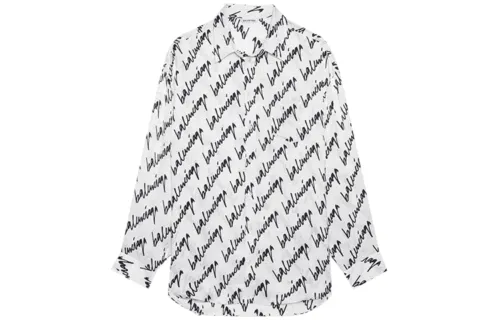 Balenciaga Shirts Women's White Square Collar Moderate Shirt