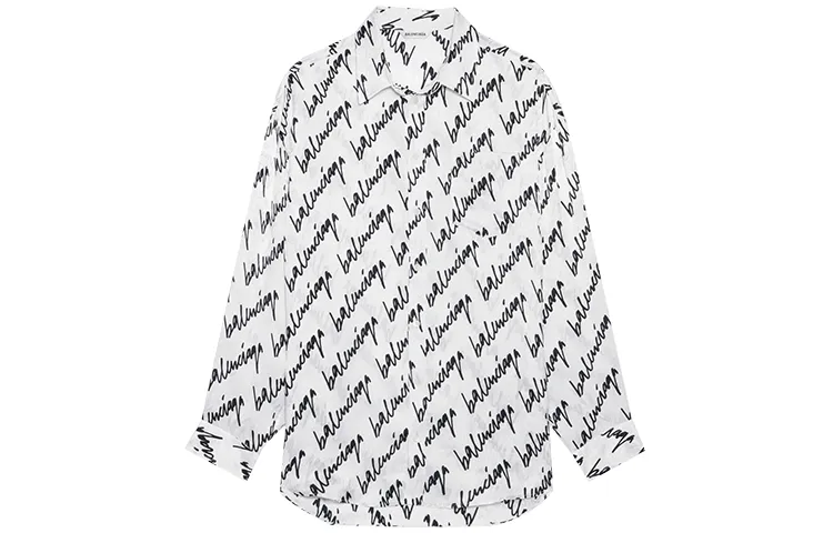 Balenciaga Shirts Women's White Square Collar Moderate Shirt