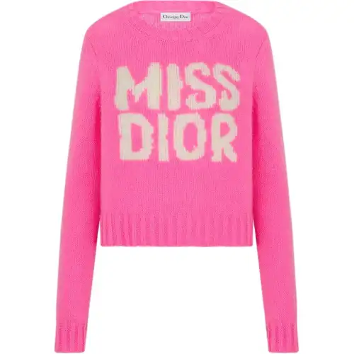 DIOR Sweaters Women's Pink Crew Neck Moderate Other