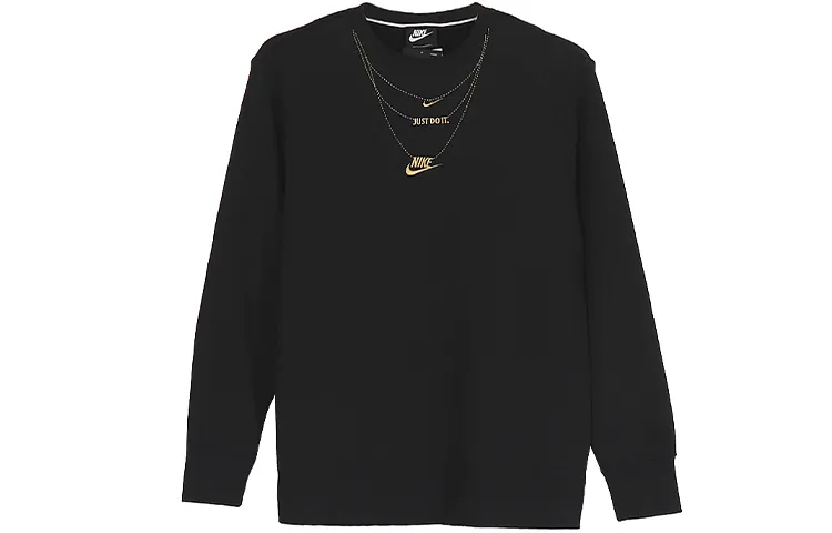 Nike Sweatshirts Women's Black Crew Neck Moderate Regular