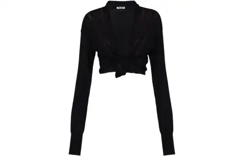 Miu Miu fine-knit tie fastening cardigan