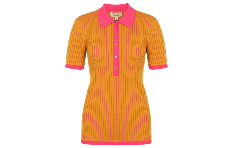 Женская футболка Burberry Polo Shirt (бежевая) — фото 1