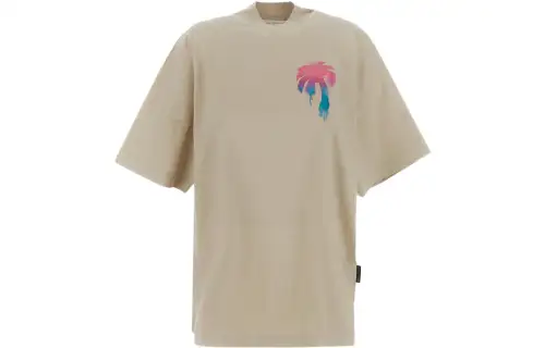 PALM ANGELS T Shirts Women's Beige Crew Neck