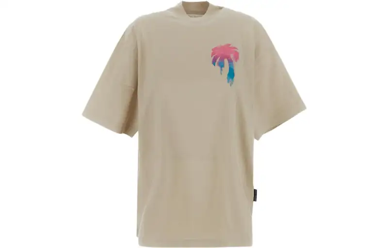 PALM ANGELS T Shirts Women's Beige Crew Neck