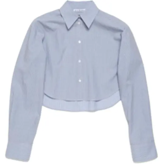Acne Studios striped cropped cotton shirt
