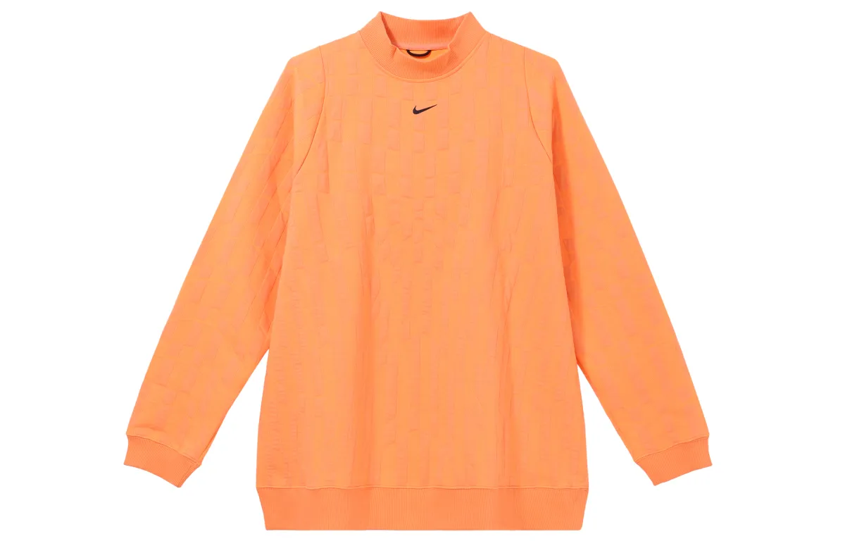 Nike Sweatshirts Women's Orange Crew Neck Moderate Straight Fit