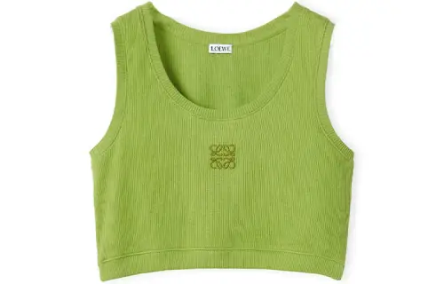 LOEWE Cropped Anagram Tank Top 'Green Bean'