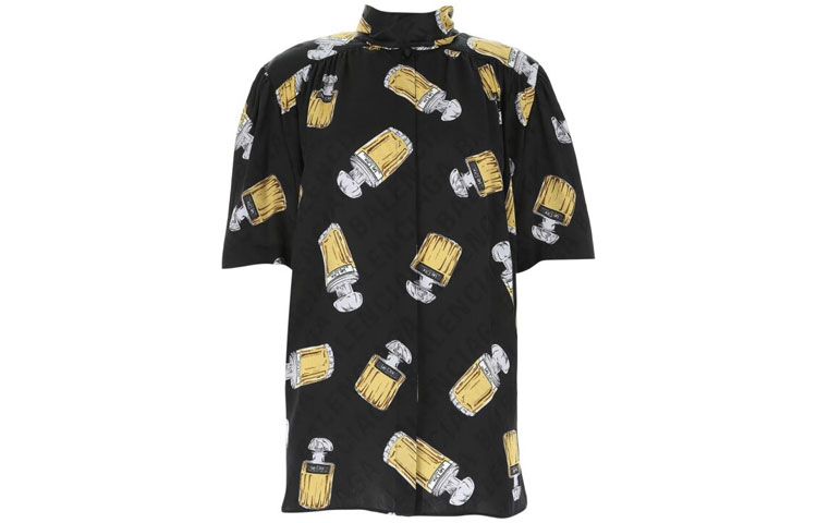 Balenciaga Pre Owned 10's Logo Perfume Bottle Shirt
