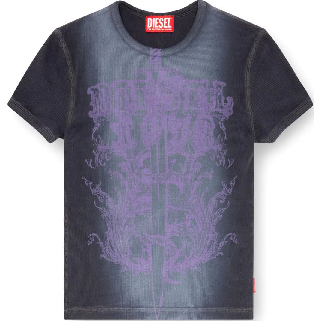 DIESEL Sword Print Crewneck T Shirt