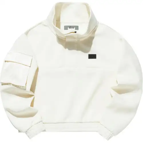 ANTA Sweatshirts Women's Milk White Stand Collar Moderate Regular