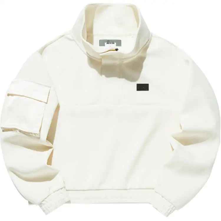 ANTA Sweatshirts Women's Milk White Stand Collar Moderate Regular