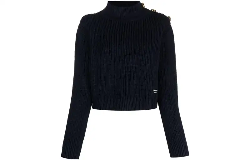 PRADA Sweaters Women's Blue Turtleneck Moderate Other