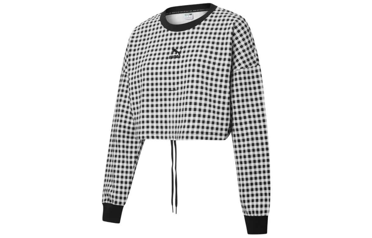 PUMA Sweatshirts Women's Black Crew Neck Moderate Regular