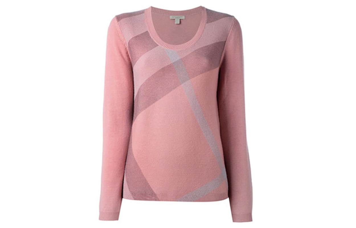 Burberry Cashmere Sweaters Women's Pink Crew Neck Moderate