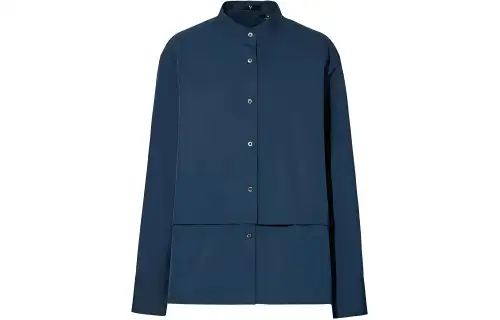 UNIQLO X JIL SANDER Shirts Women's Blue Stand Collar Moderate Shirt