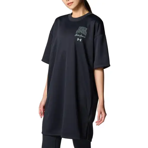 Under Armour Drop Shoulder Sleeve T Shirt Women's Black 001