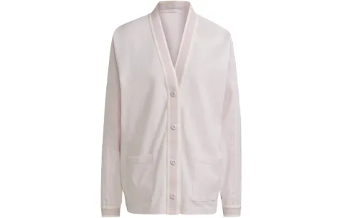 Adidas Originals Knitwear Women's Pearl Crystal Purple V-neck Moderate Cardigan
