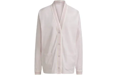 Adidas Originals Knitwear Women's Pearl Crystal Purple V Neck Moderate Cardigan