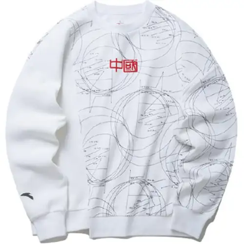 ANTA Sweatshirts Women's White Crew Neck Moderate Regular