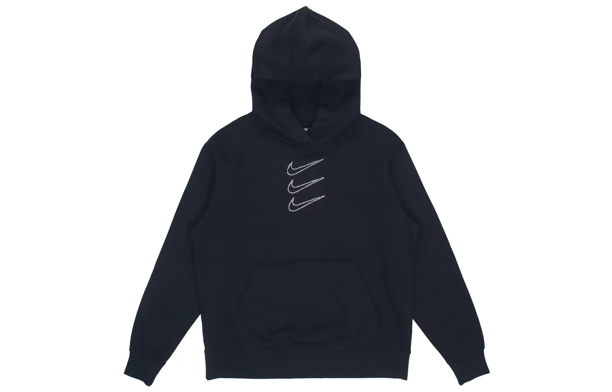 Nike Sweatshirts Women's Black Hooded Moderate Straight Fit
