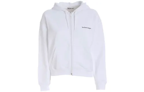 Balenciaga Sweatshirts Women's White Hooded Moderate Regular
