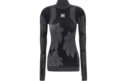 PALM ANGELS Logo Patch Turtleneck Knit Top
